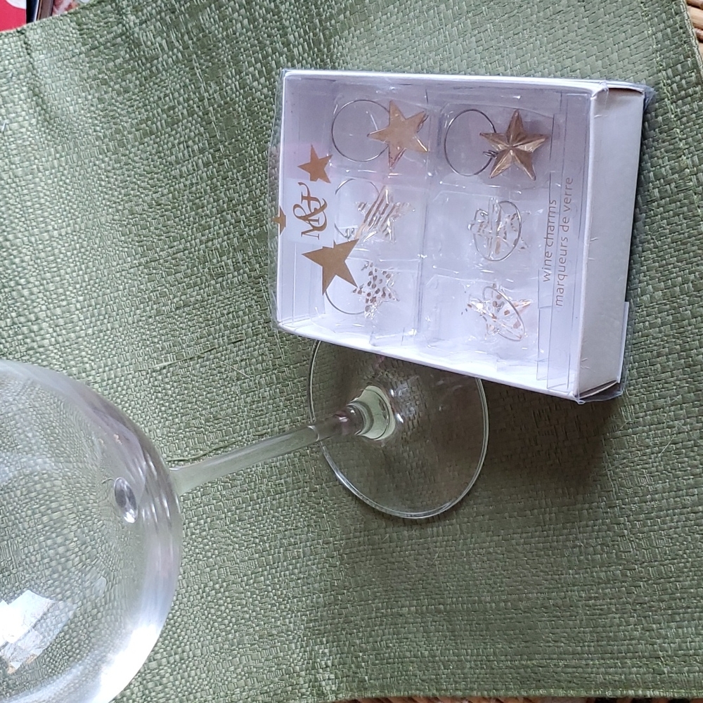 Glass Stars Wine Glass Charms - Set of 6